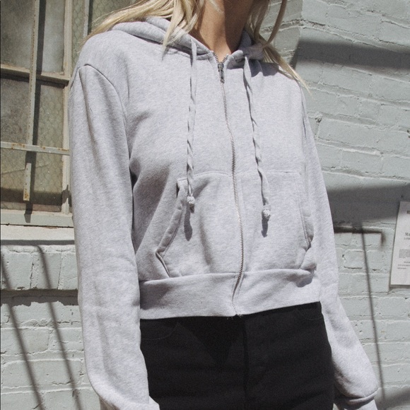 crystal moletom com capuz brandy melville grey